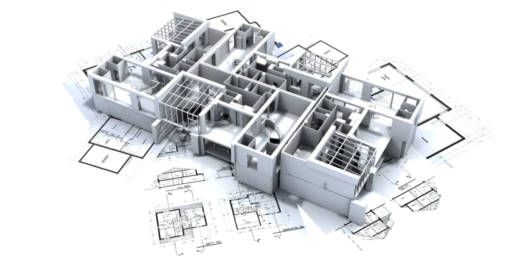 3d render of single residence floorplan